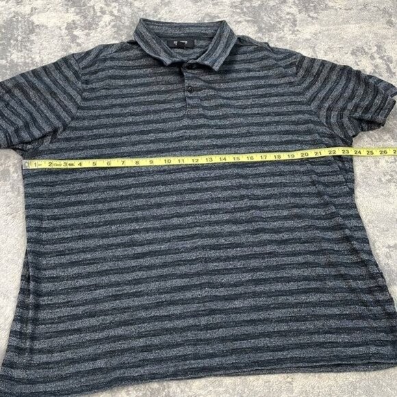 Nordstrom Mens Shop Gray Stripe Slub Polo Shirt Short Sleeve Sz XL - Picture 9 of 14
